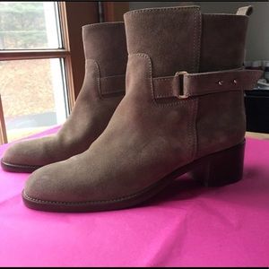 J Crew Beige Taupe Parker Suede Leather Booties